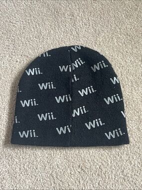 Nintendo Black Beanie with grey Wii Logos